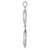 Sterling Silver Rhodium-plated Pink/Blue Created Cats Eye Pendant